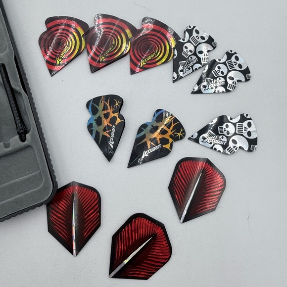 VTG Accudart Steel Tip Darts Set w Case & Flights Set of 2 + Halex Impact Brass - Picture 11 of 11